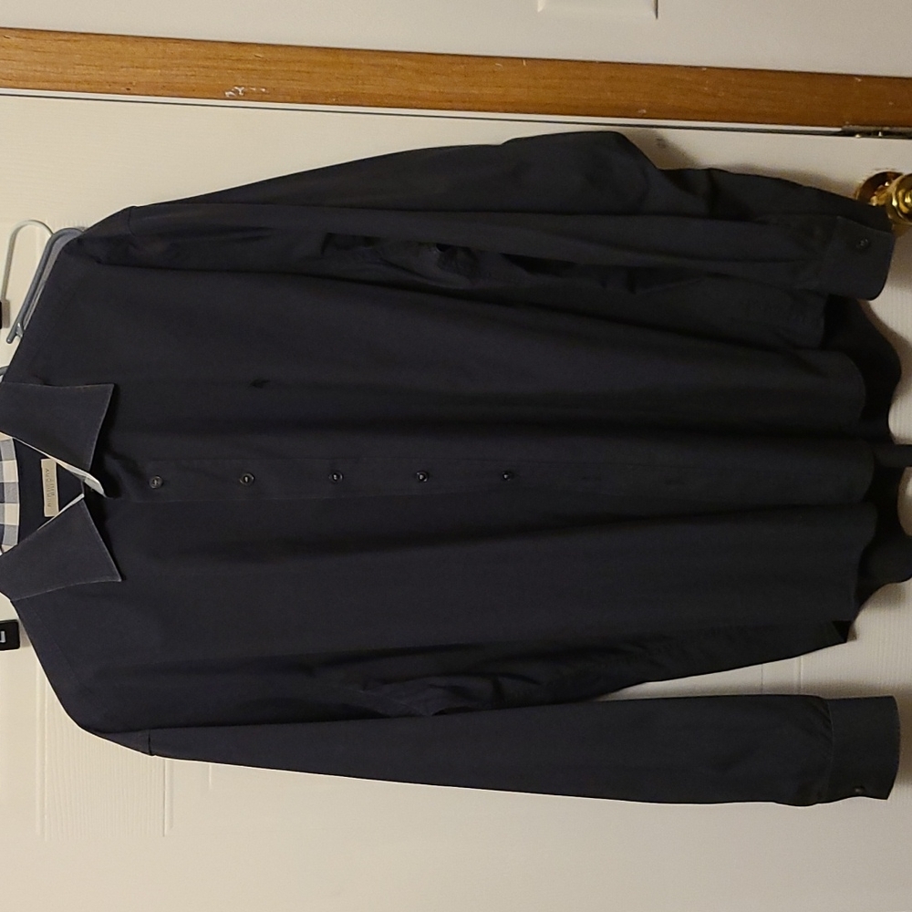 Burberry brit button down black dress shirt used.